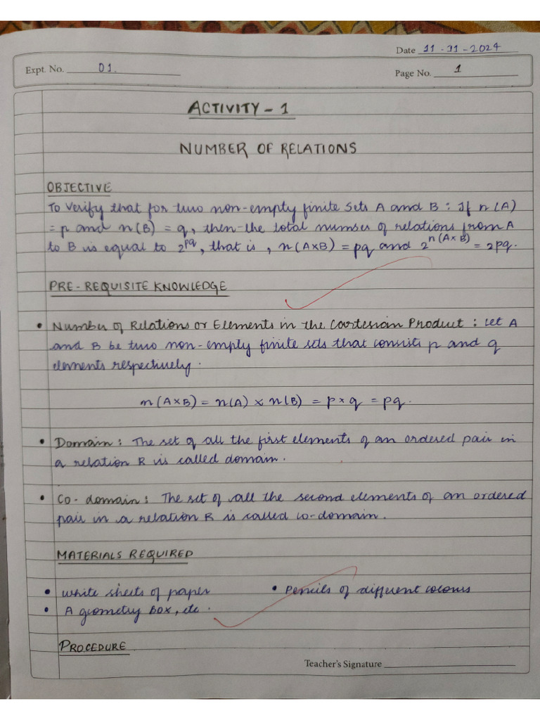 Activity 1 Maths Practical | PDF