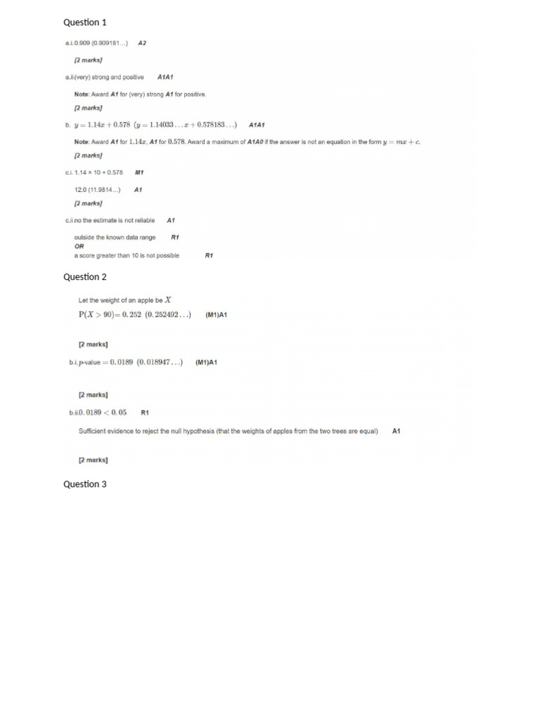 IB 1 TEST (Hypothesis Tests) - Markscheme | PDF