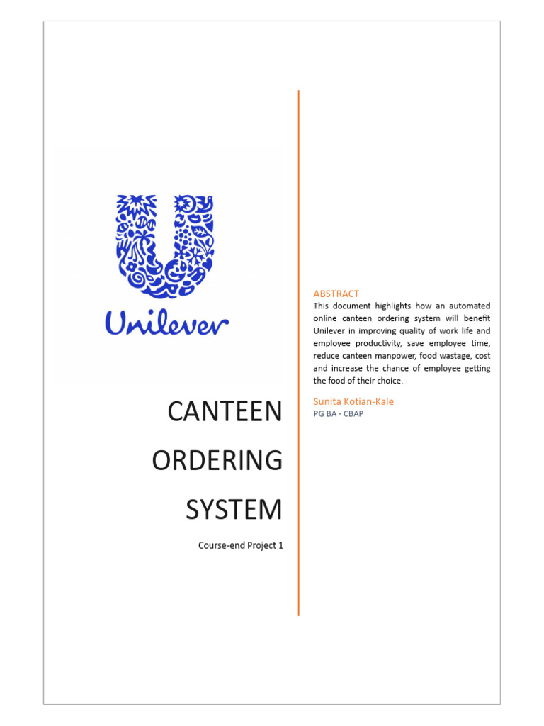 Unilever Canteen Ordering System Overview | PDF | Payroll | Menu