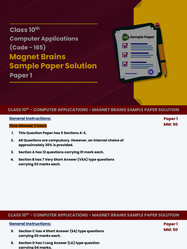 Class 10 Computer Applications Paper | PDF | Hyperlink | Websites