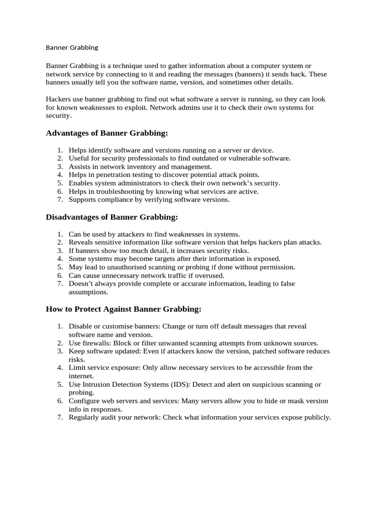 Understanding Banner Grabbing Techniques | PDF
