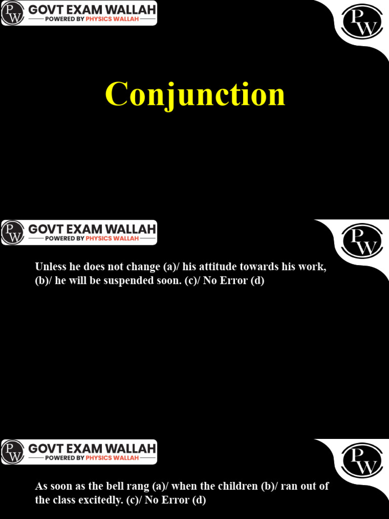 Common Conjunction Errors Explained | PDF