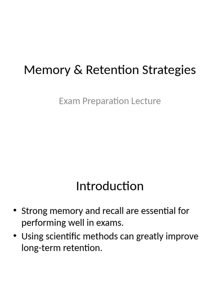 Memory and The Key Retention Strategies | PDF