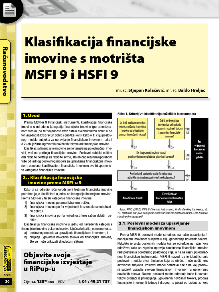 03 Racunovodstvo - Klasifikacija Fin Imovine Hsfi 9 | PDF