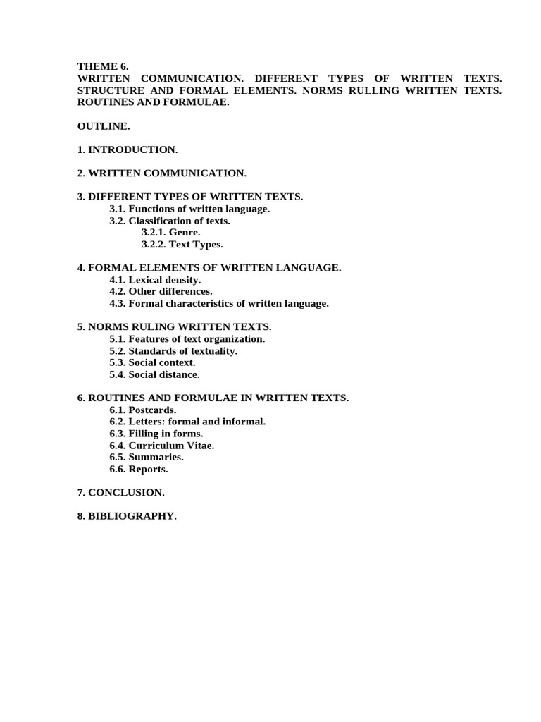 Types and Elements of Written Texts | PDF | Word | Semantics