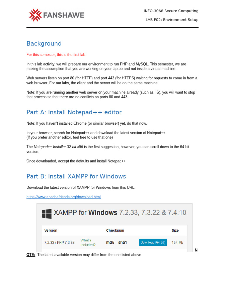 Secure Computing Lab F02 Setup Guide | PDF | Web Server | Internet & Web