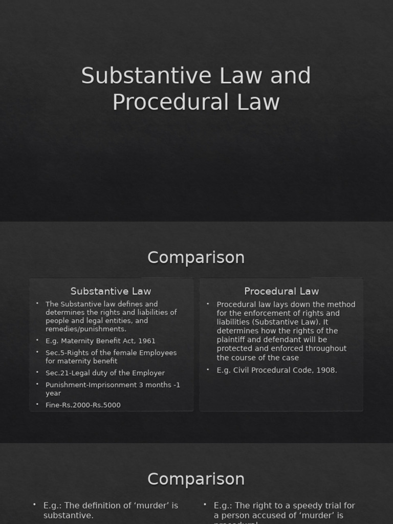 Substantive vs. Procedural Law Explained | PDF | Lawsuit | Private Law