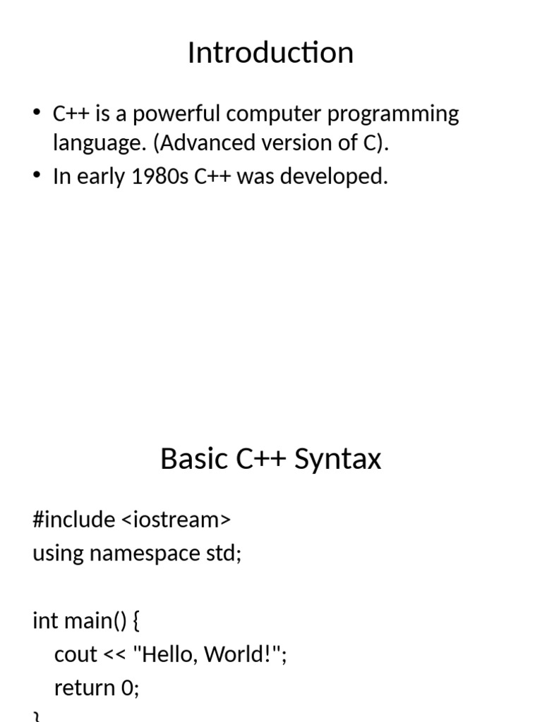 C++ Programming Basics and Loops | PDF | C++ | Integer (Computer Science)