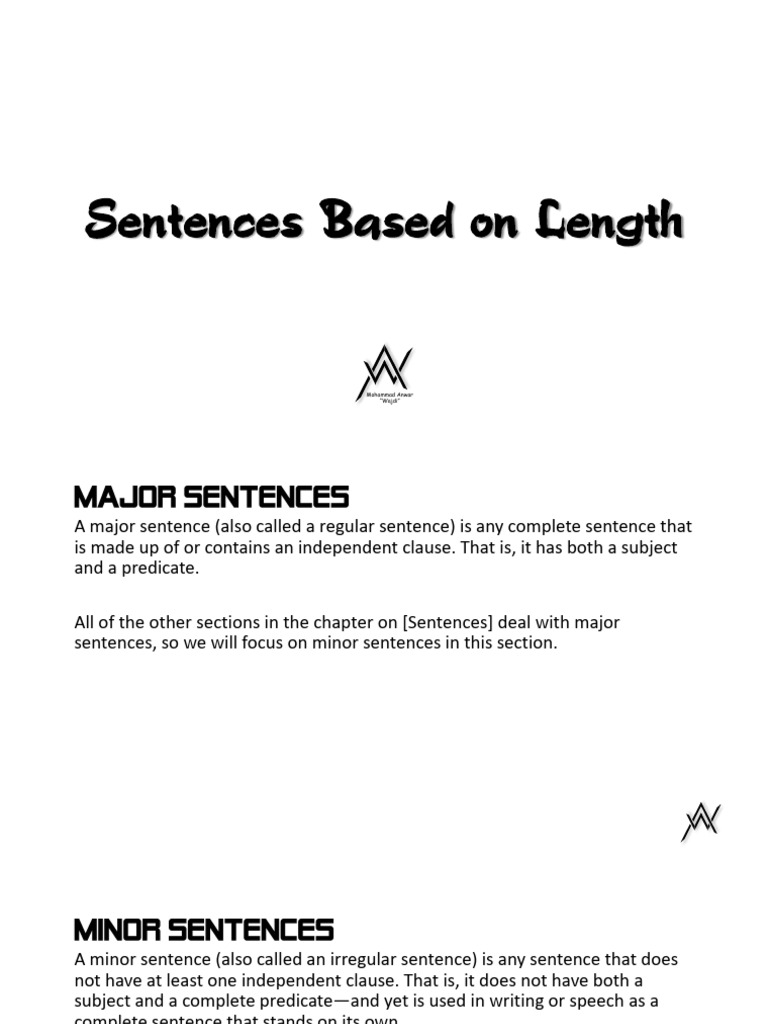 Understanding Major and Minor Sentences | PDF | Sentence (Linguistics ...