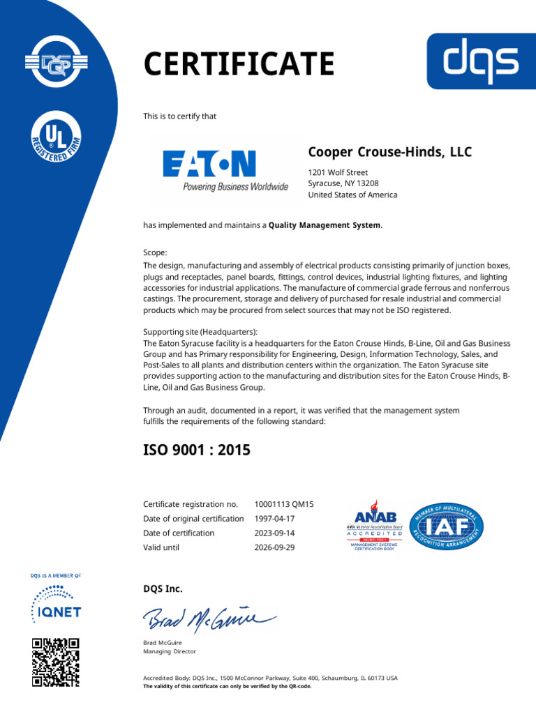 Certificado EATON | PDF