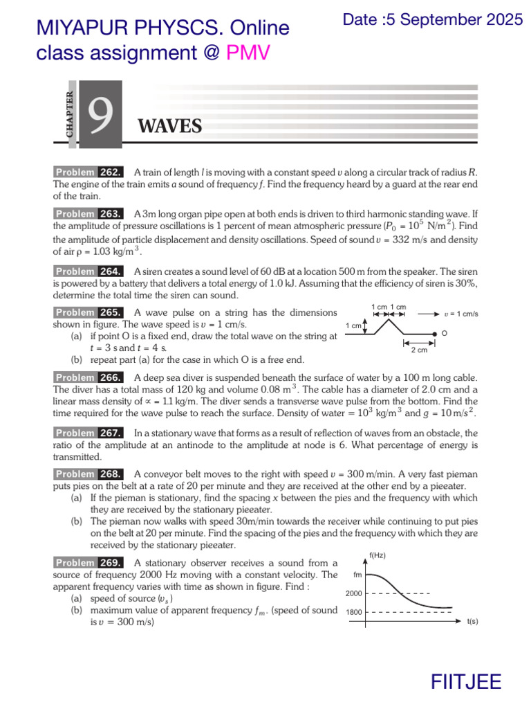 Waves and Sound Assignment | PDF | Waves | Sound