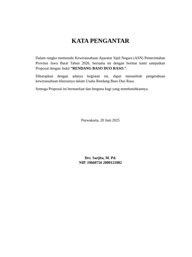 Kewirausahaan Rendang Baso Duo Raso | PDF