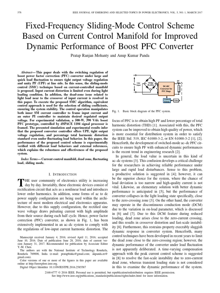 Boost PFC Converter Control Scheme | PDF | Control Theory | Power ...