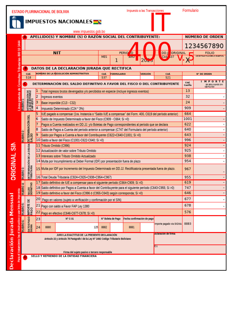 008 Formulario 400 IT Tributación Aplicada 1 | PDF