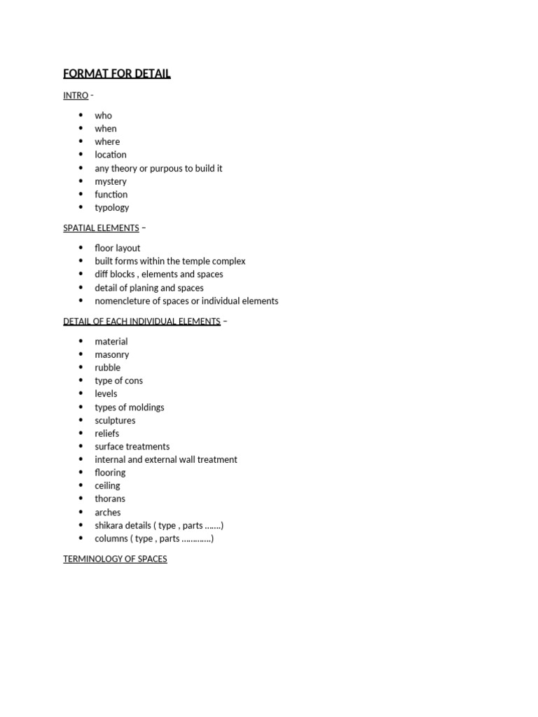 Format For Detail | PDF