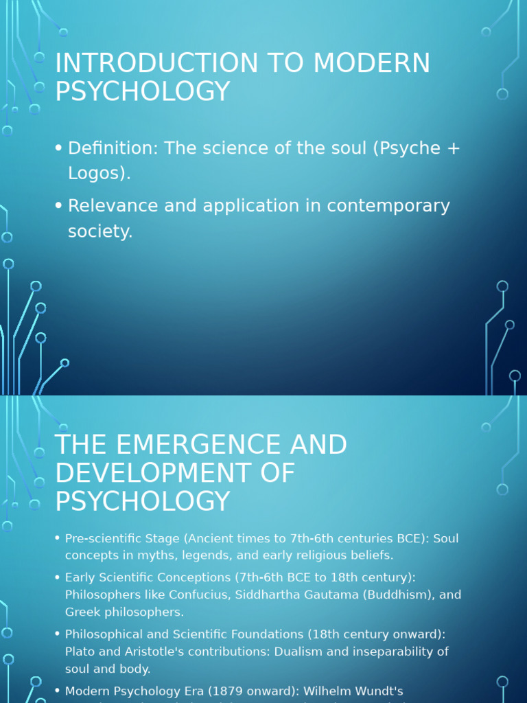 Overview of Modern Psychology | PDF | Psychology | Mind