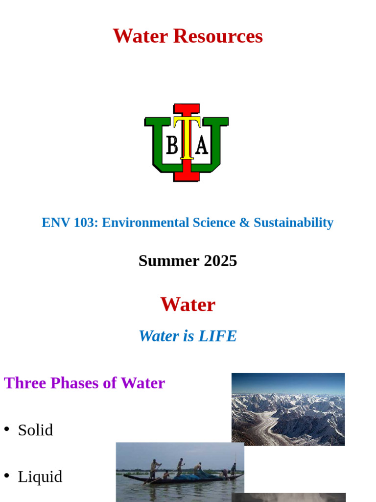 Lecture 14 & 15 Water | PDF | Water | Oceans