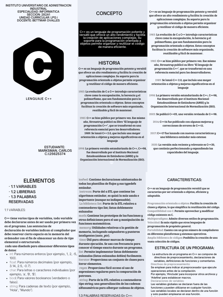 Introducción al Lenguaje C++ y su Historia | PDF | C ++ | Compilador