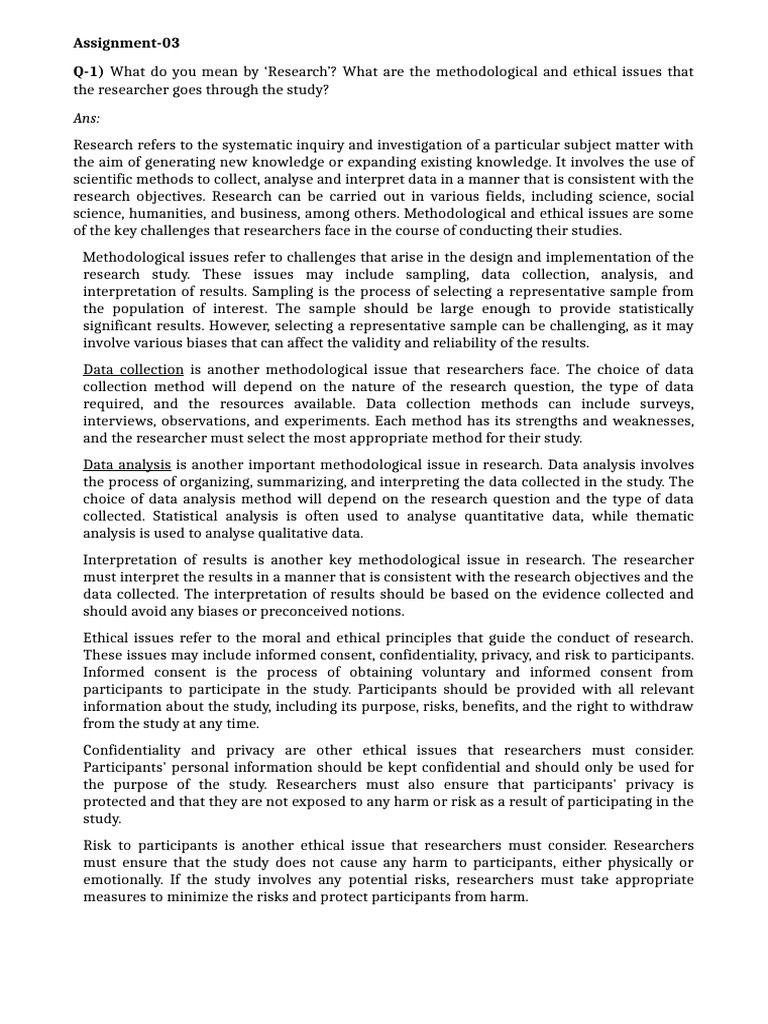 Assignment P1 Research Methodology | PDF | Statistics | Quantitative ...