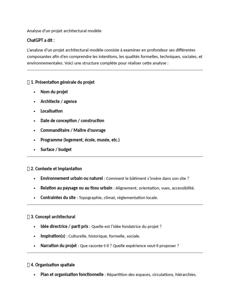 Analyse d'un projet architectural modèle | PDF | Paysage | Mur