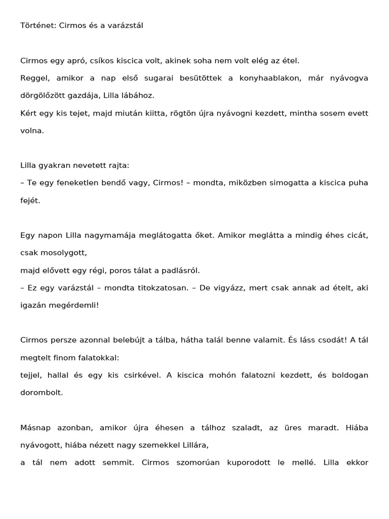Cirmos Tortenet | PDF