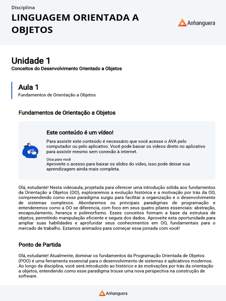 Fundamentos da Programação Orientada a Objetos | PDF | Programação ...