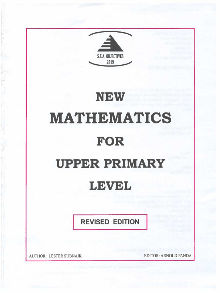 New Maths For Upper Primary Subni | PDF