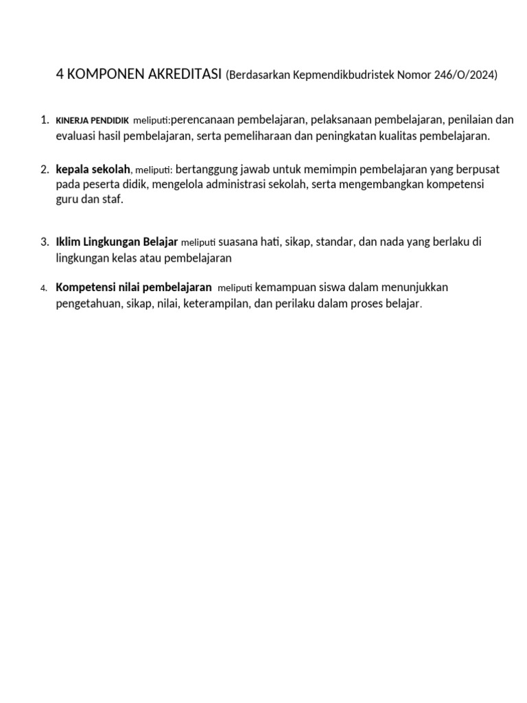 4 Komponen Akreditasi Pdf