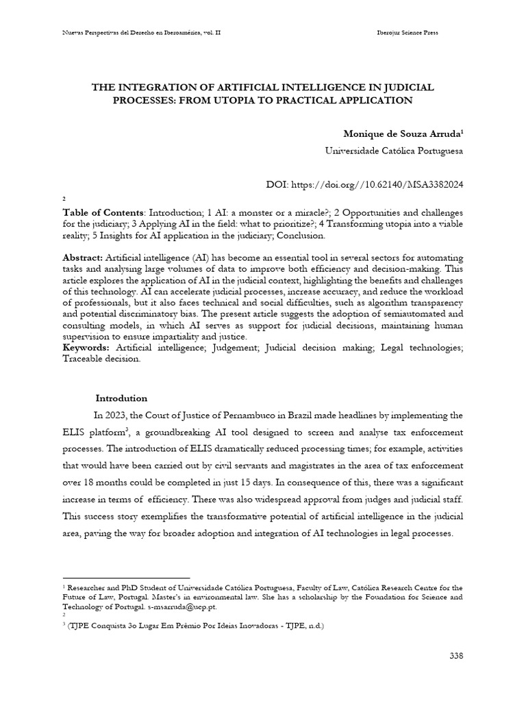 AI Integration in Judicial Processes | PDF | Artificial Intelligence ...