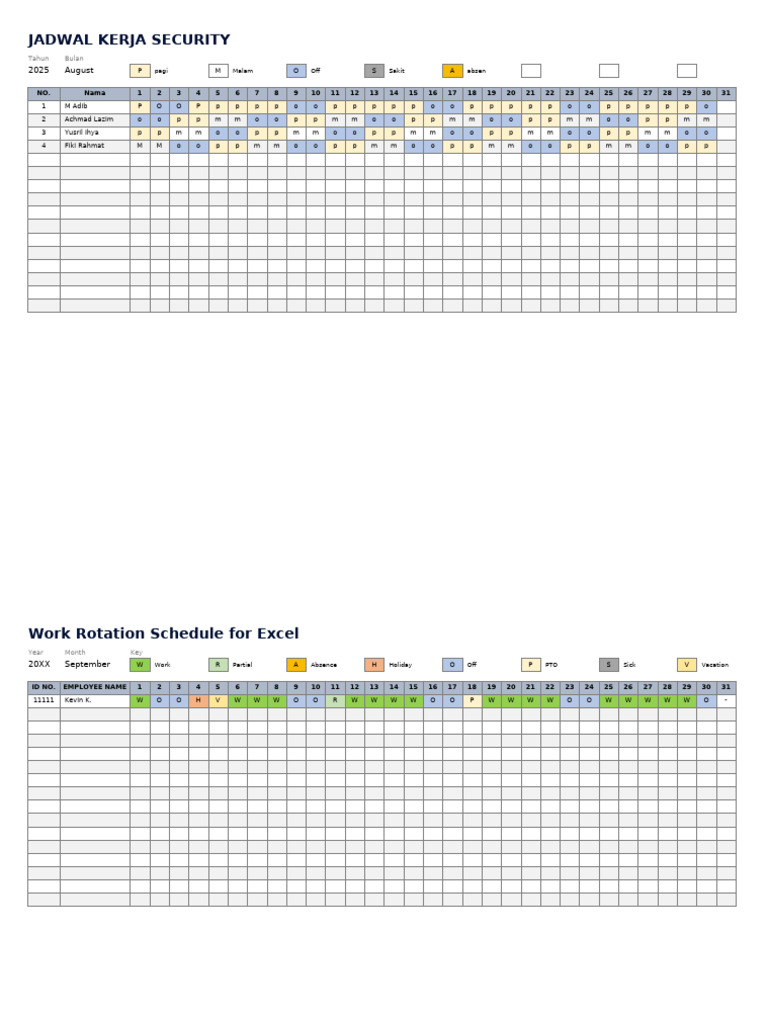 Jadwal Kerja Security | PDF