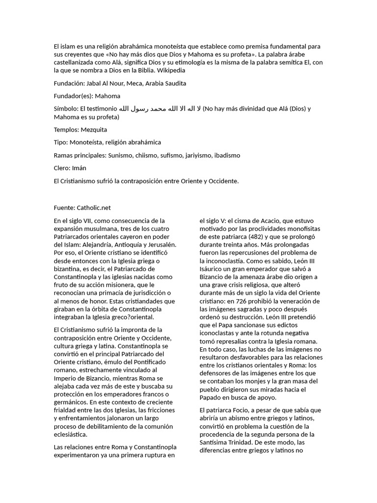 El Islam | PDF | Cruzadas | imperio Bizantino
