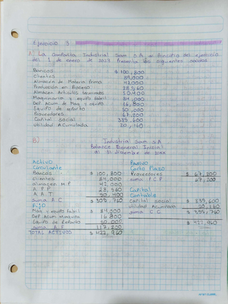 Tarea # 06 La Compañía Industrial Sam, S.A. | PDF