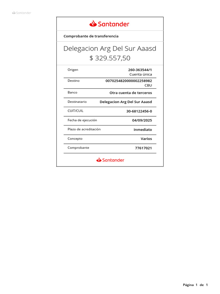 Comprobante de Transferencia Bancaria | PDF