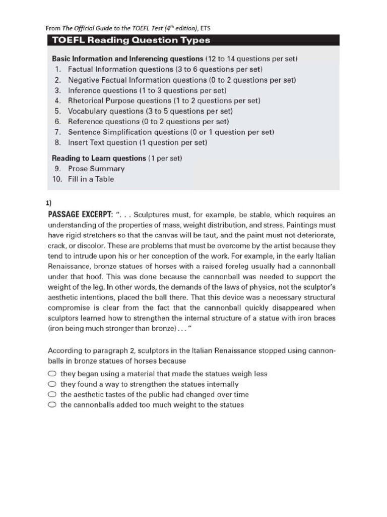 TOEFL Reading Question Types Explained | PDF | Soil | Root
