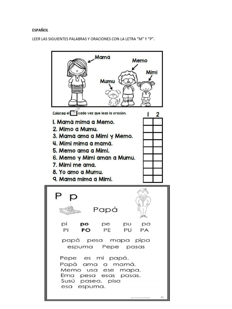 Palabras con M y P en Ciencias Naturales | PDF