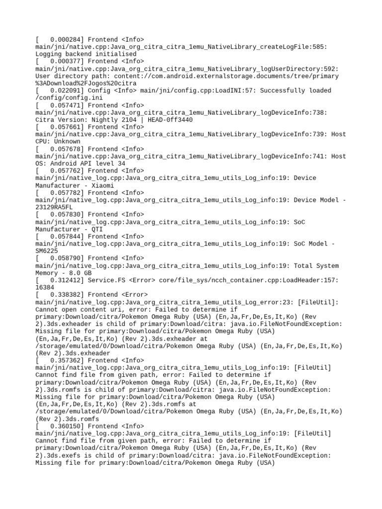 Citra Emulator Log Analysis on Android | PDF | Computing | System Software