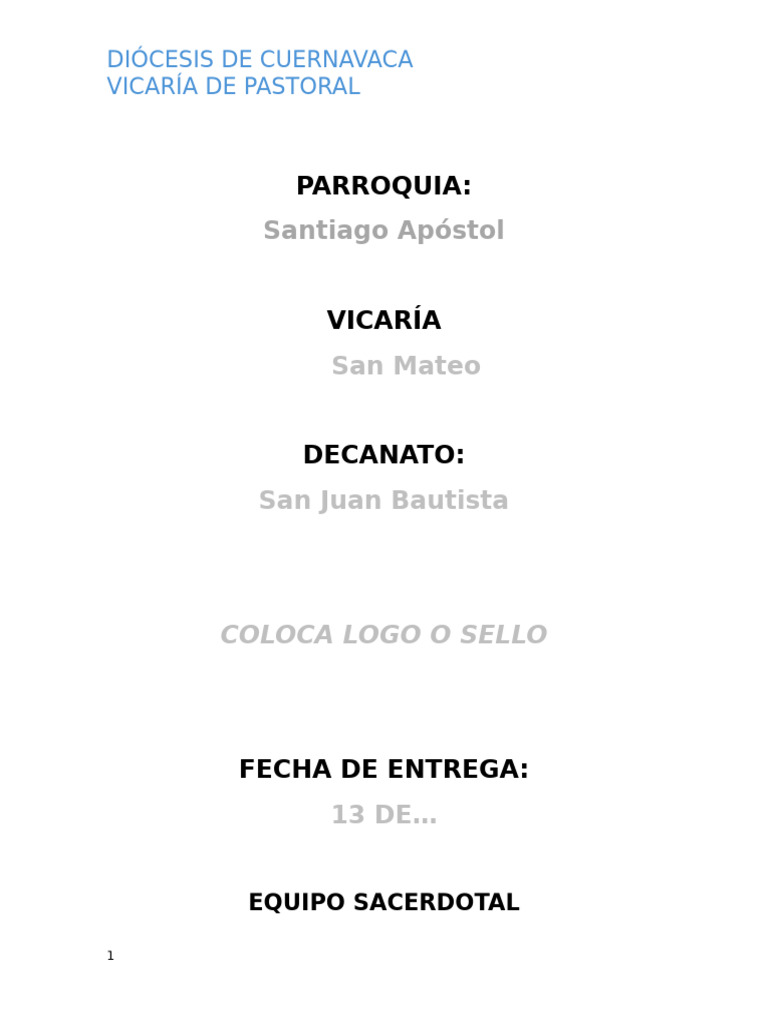 Esquema para Plan Pastoral Parroquial | PDF | Iglesia cristiana ...