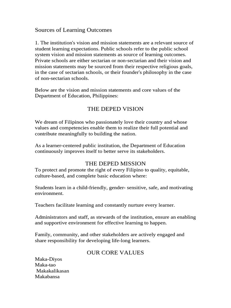 Defining Learning Outcomes in Education | PDF | Learning | Teachers