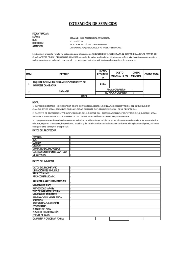 Formato de Cotizacion | PDF