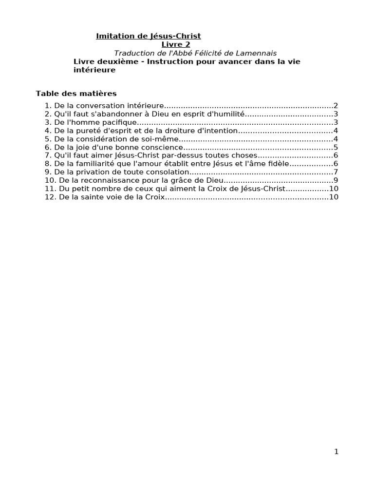 Instruction pour la vie intérieure chrétienne | PDF | Dieu | Amour