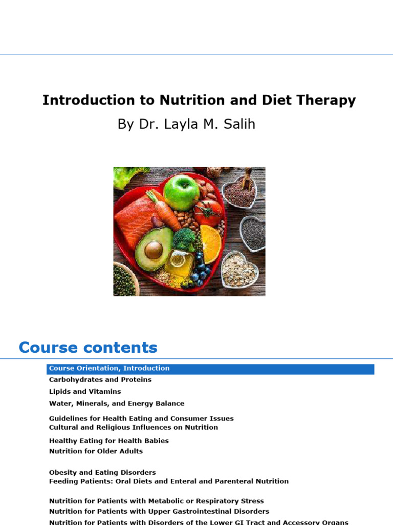 Nutrition and Diet Therapy Lec1 | PDF | Healthy Diet | Foods