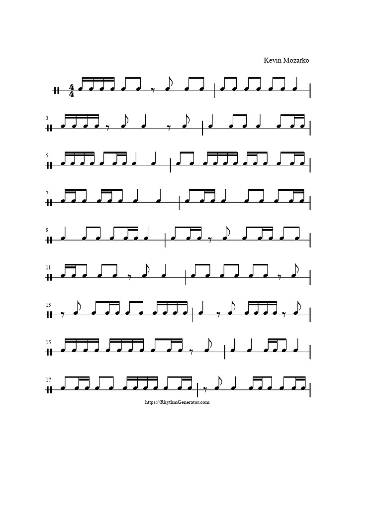 Rhythm Exercises by Kevin Mozarko | PDF