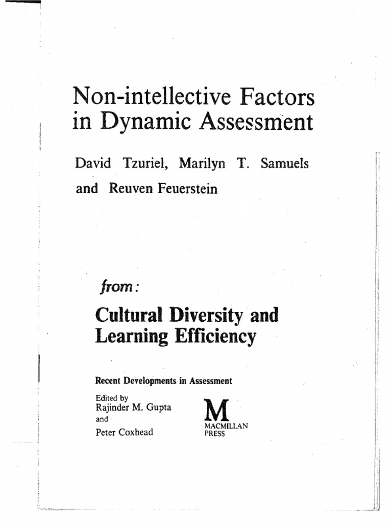 Tzuriel, Non Intellective Factors | PDF