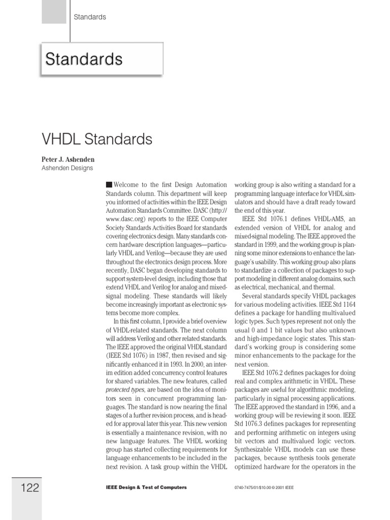 Overview of VHDL Standards Updates | PDF | Vhdl | Software Engineering