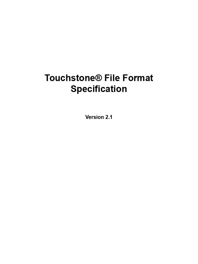 Touchstone File Format Spec 2.1 | PDF | Parameter (Computer Programming ...
