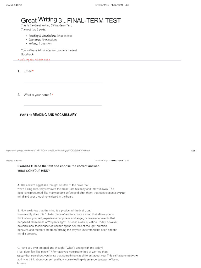GW3 Final Term Test | PDF