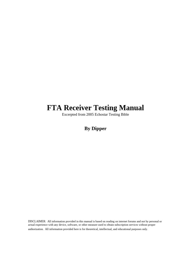 FTA Receiver Setup and Testing Guide | PDF | Satellite Television ...