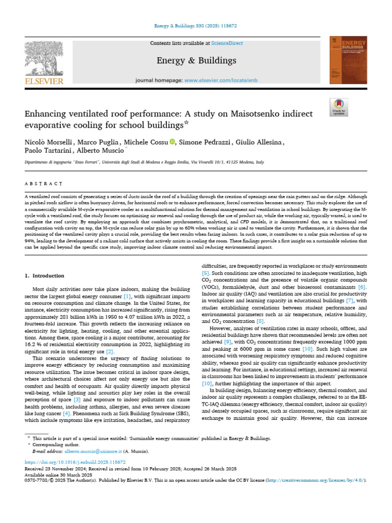 Maisotsenko Cooling for School Roofs | PDF | Heat Transfer | Air ...