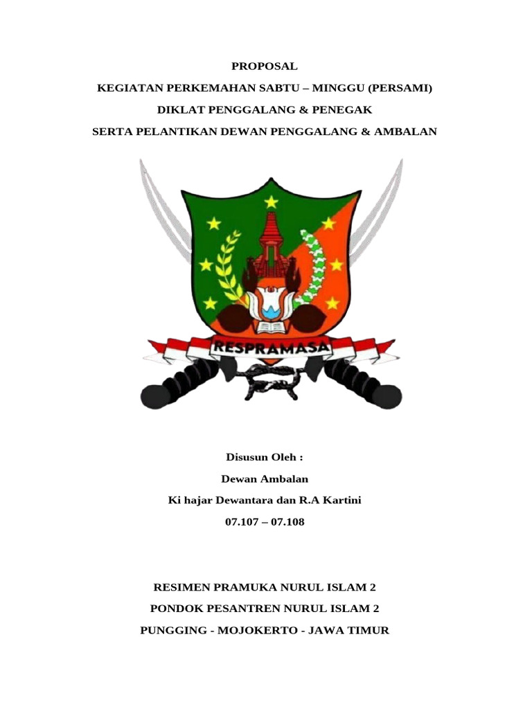 Proposal Persami dan Diklat Pramuka 2024 | PDF
