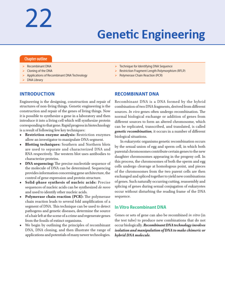 Recombinant DNA Technology Overview | PDF | Restriction Enzyme | Dna